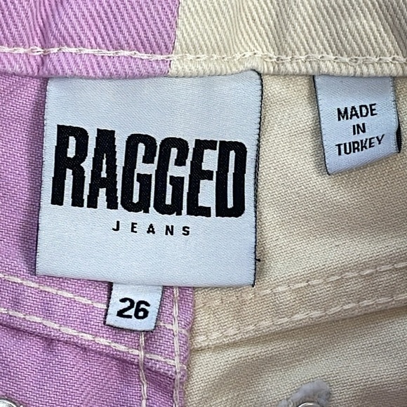 Ragged Priest Straight Leg Wonder Jeans 2 Tone Bicolor Beige Lilac Sz 26 - Picture 8 of 16